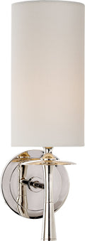 Drunmore Single Sconce | Polished Nickel | Linen Shade