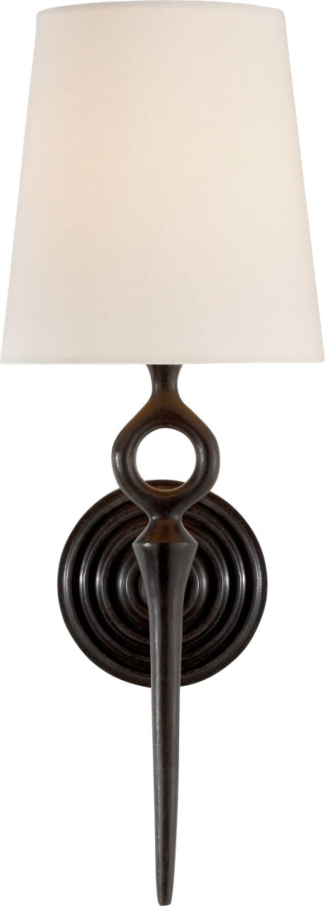 Bristol Single Sconce | Aged Iron | Linen Shade