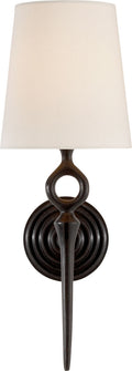 Bristol Single Sconce | Aged Iron | Linen Shade