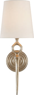 Bristol Single Sconce | Burnished Silver Leaf | Linen Shade