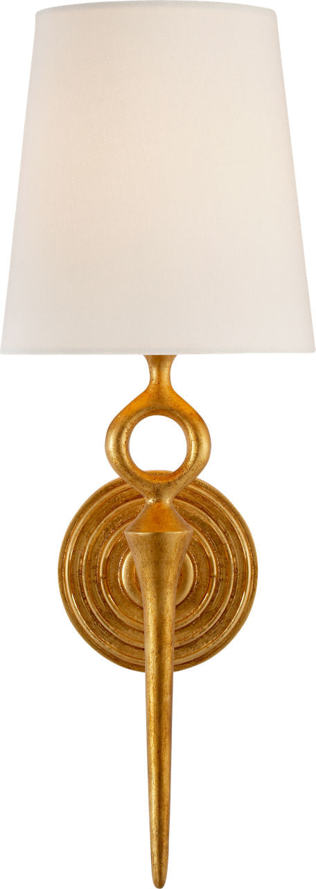 Bristol Single Sconce | Gilded | Linen Shade