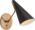 Clemente Wall Light | Hand-Rubbed Antique Brass | Black