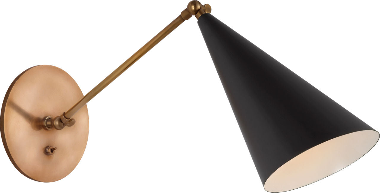 Clemente Single Arm Library Sconce | Black