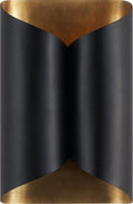 Selfoss Sconce | Black and Hand-Rubbed Antique Brass Interior