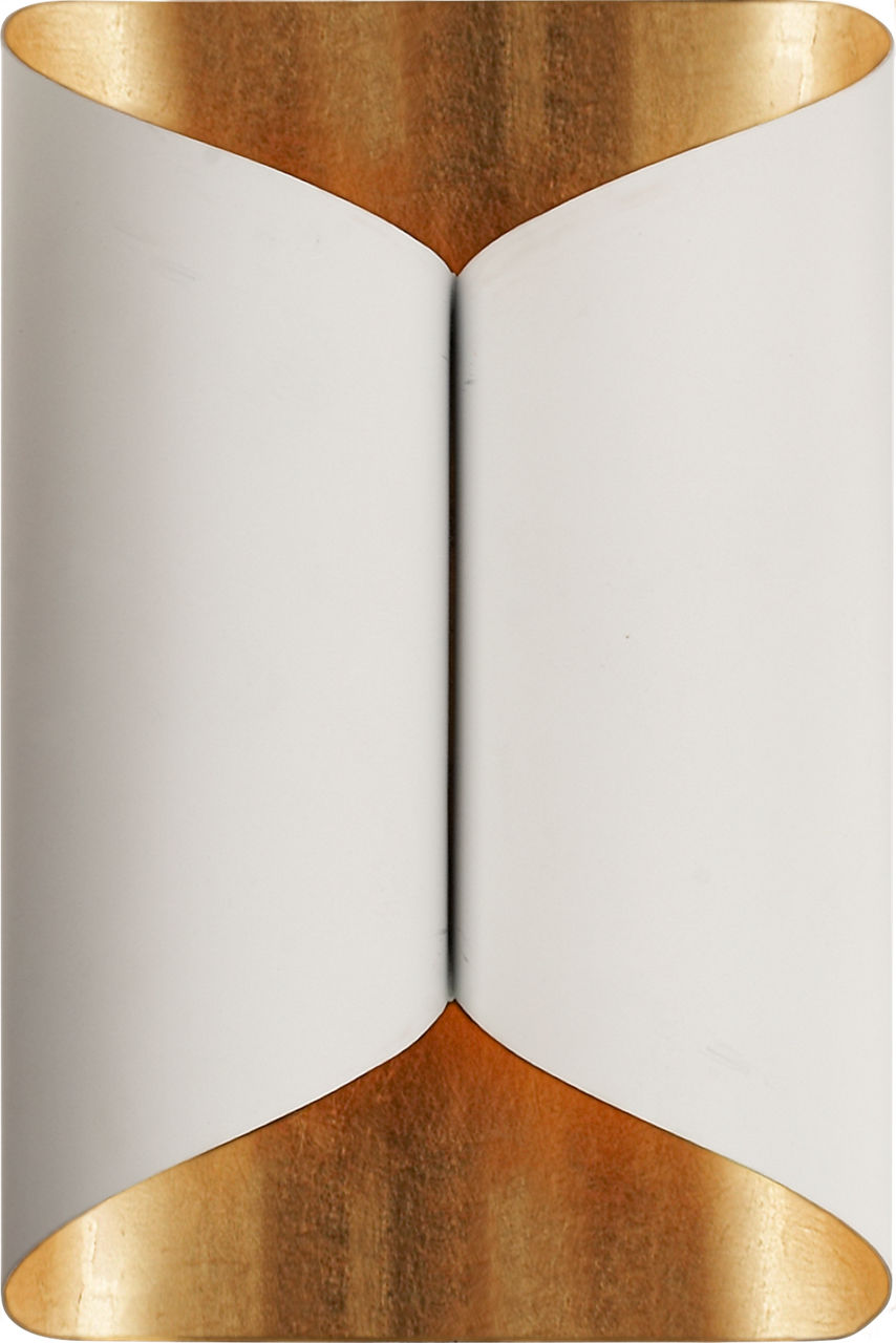 Selfoss Sconce | Plaster White and Hand-Rubbed Antique Brass Interior