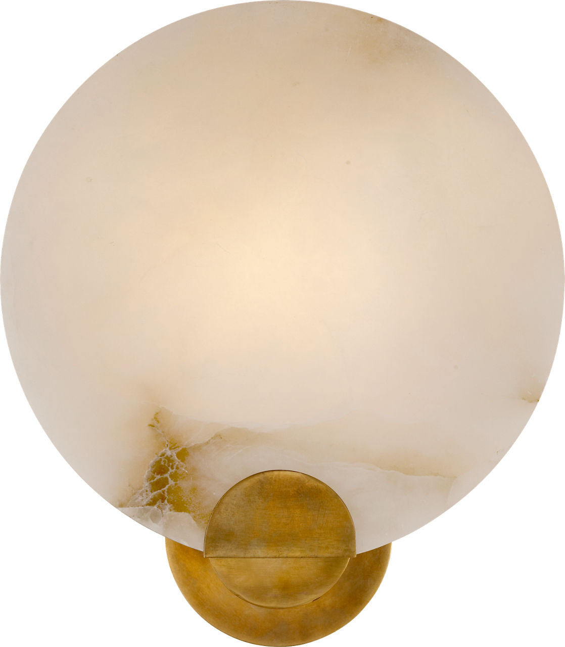 Iveala Single Sconce | Hand-Rubbed Antique Brass | Alabaster Shade