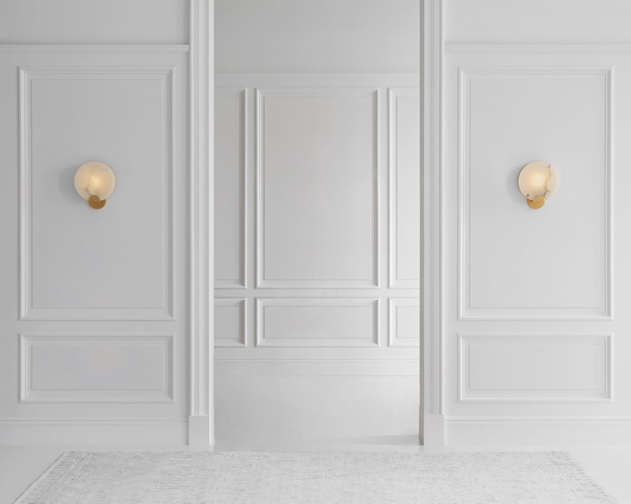 Iveala Single Sconce | Hand-Rubbed Antique Brass | Alabaster Shade