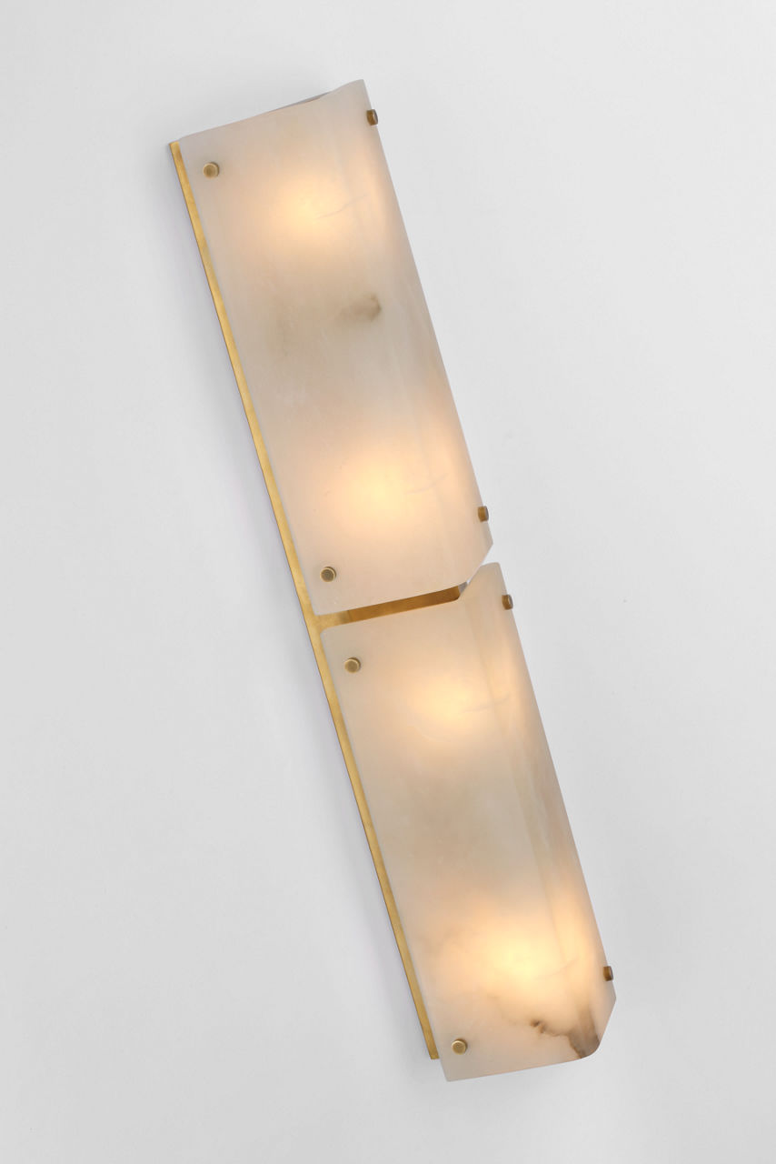 Clayton 25" Sconce | Alabaster and Hand-Rubbed Antique Brass
