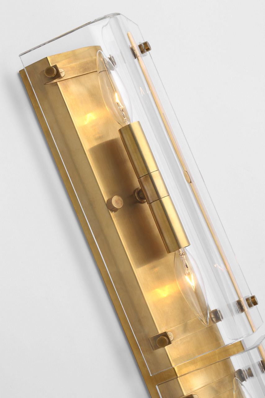 Clayton 25" Wall Sconce | Crystal and Hand-Rubbed Antique Brass