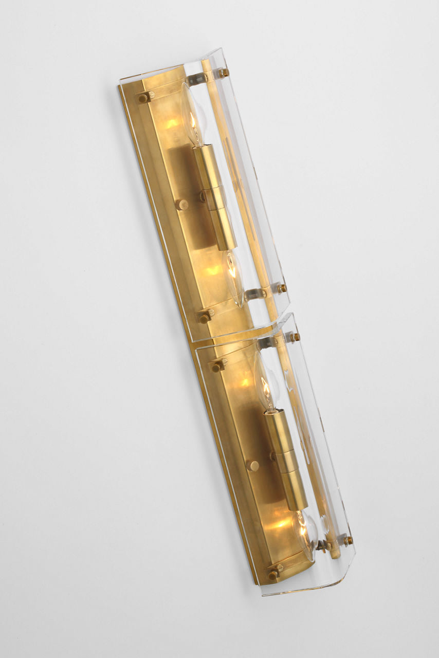 Clayton 25" Wall Sconce | Crystal and Hand-Rubbed Antique Brass