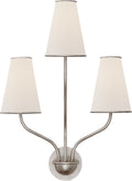 Montreuil Small Wall Sconce | Burnished Silver Leaf | Linen Shades