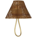 Jeanne 10" Single Sconce | Gild | Natural Wicker Shade