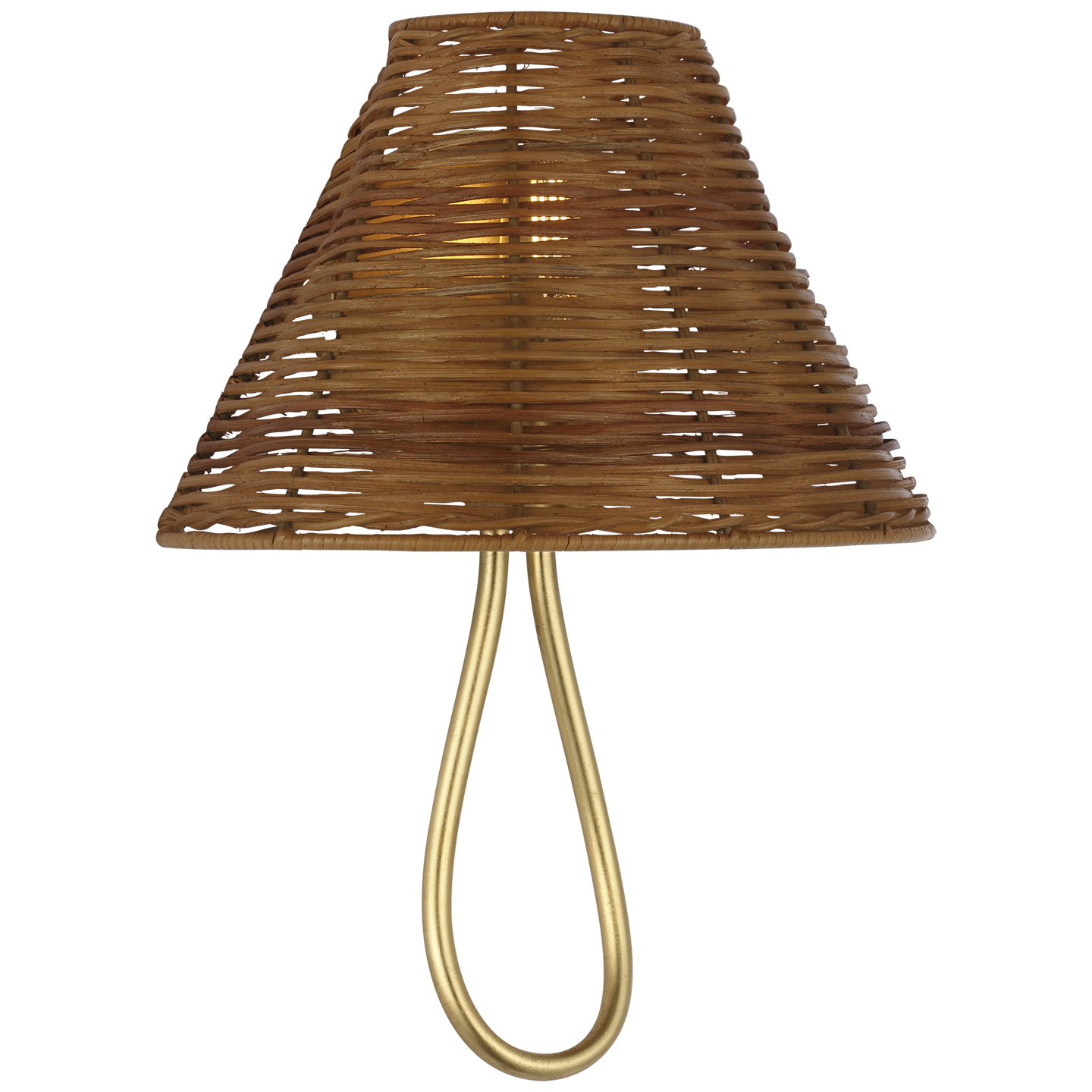 Jeanne 10" Single Sconce | Gild | Natural Wicker Shade