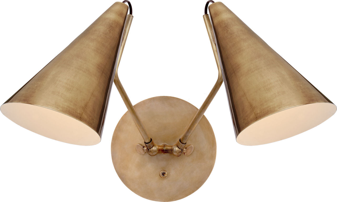 Clemente Double Sconce | Hand-Rubbed Antique Brass