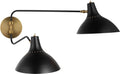 Charlton Medium Double Wall Light | Black