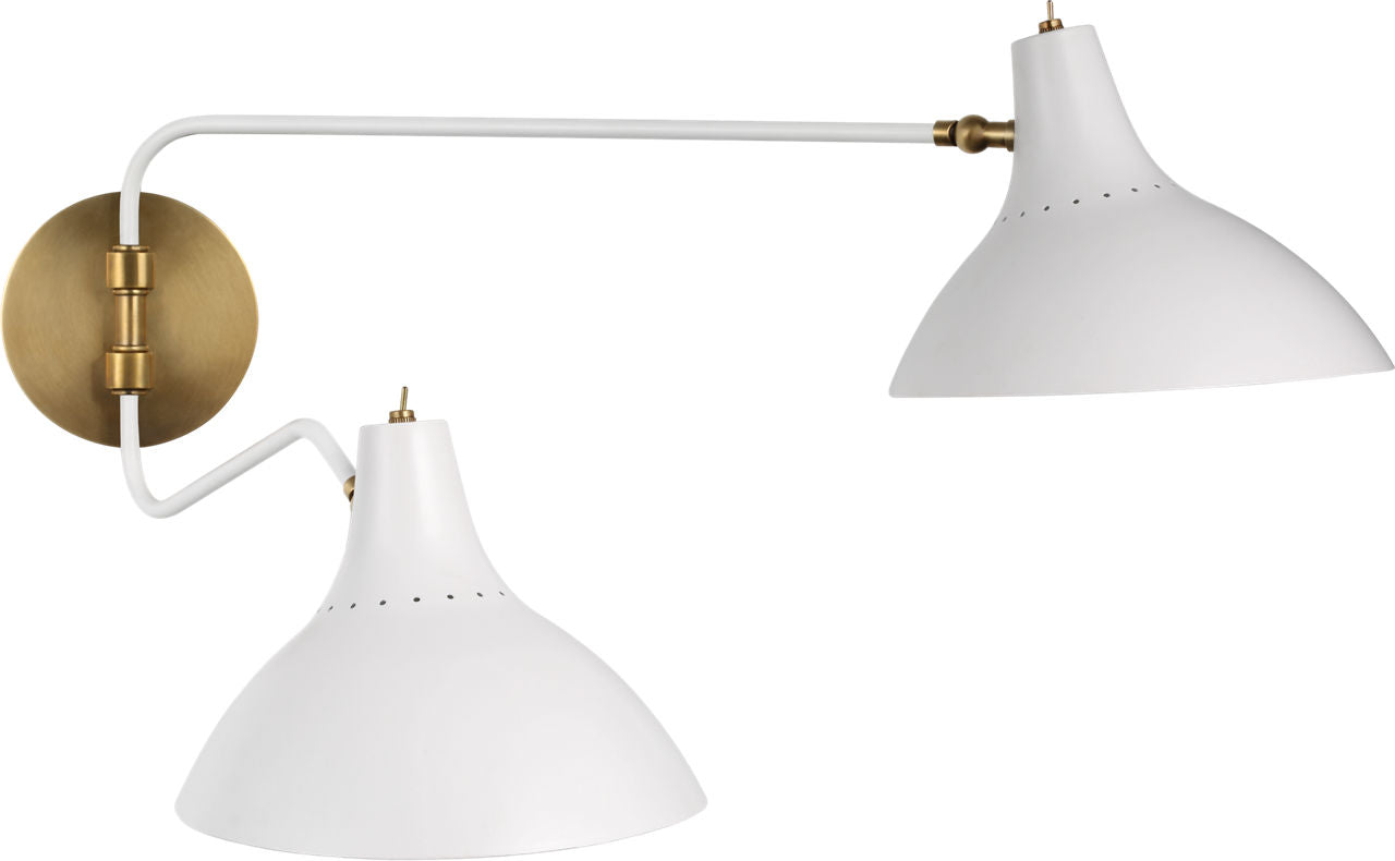 Charlton Medium Double Wall Light | White