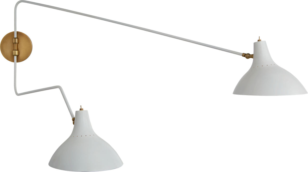 Charlton Large Double Wall Light | White