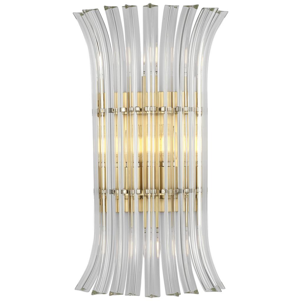 Rhine 21" Sconce | Hand-Rubbed Antique Brass | Crystal