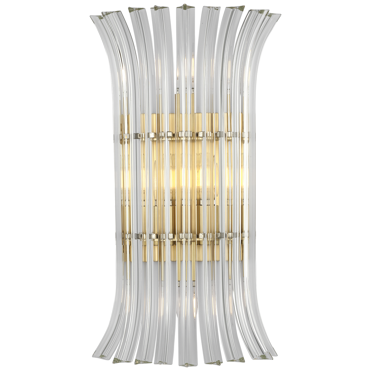 Rhine 21" Sconce | Hand-Rubbed Antique Brass | Crystal