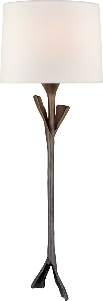 Fliana Tail Sconce | Aged Iron | Linen Shade
