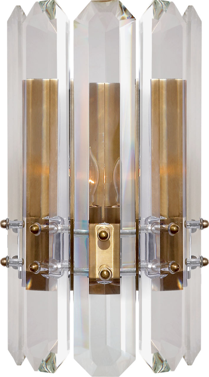 Bonnington Wall Sconce | Hand-Rubbed Antique Brass | Crystal