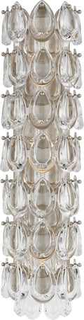 Liscia 22" Sconce | Burnished Silver Leaf | Crystal
