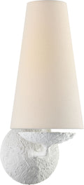 Fontaine Single Sconce | Plaster | Linen Shade