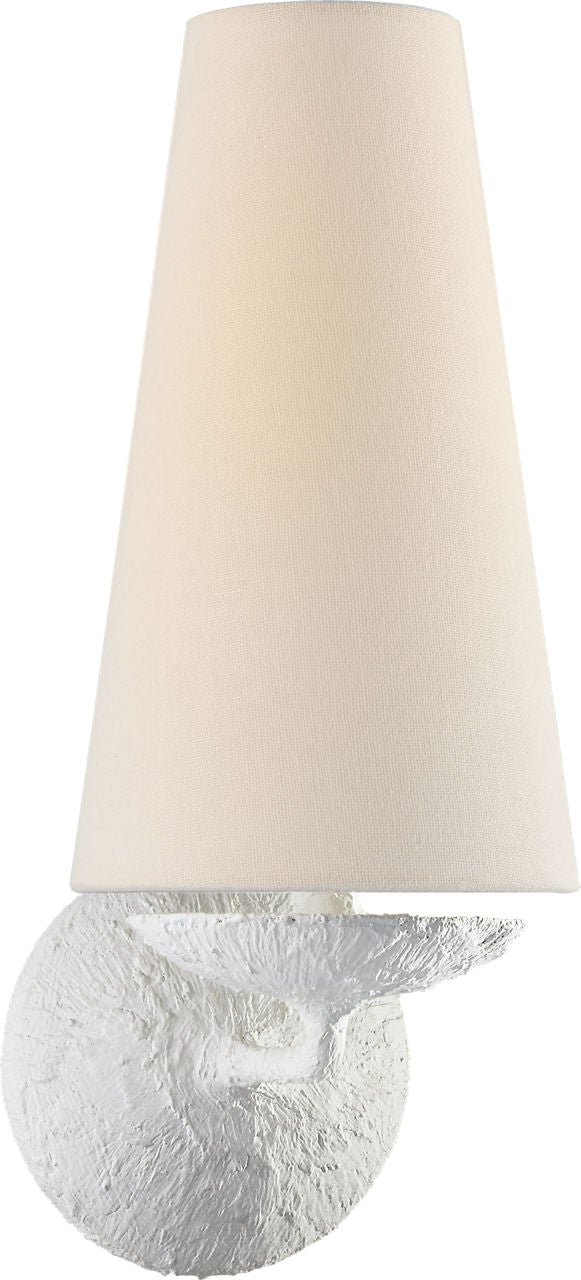 Fontaine Single Sconce | Plaster | Linen Shade