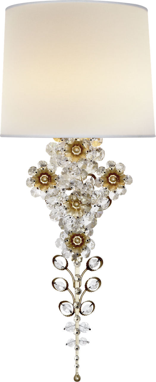Claret Tail Sconce | Gild | Linen Shade