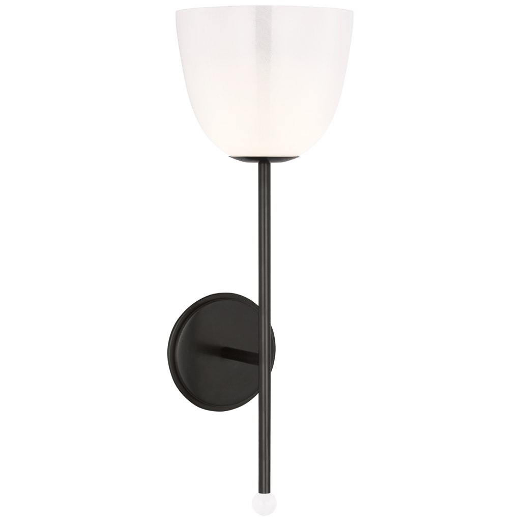 Brisa 20" Torch Sconce | Bronze | White Strie Glass Shade