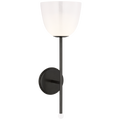 Brisa 20" Torch Sconce | Bronze | White Strie Glass Shade