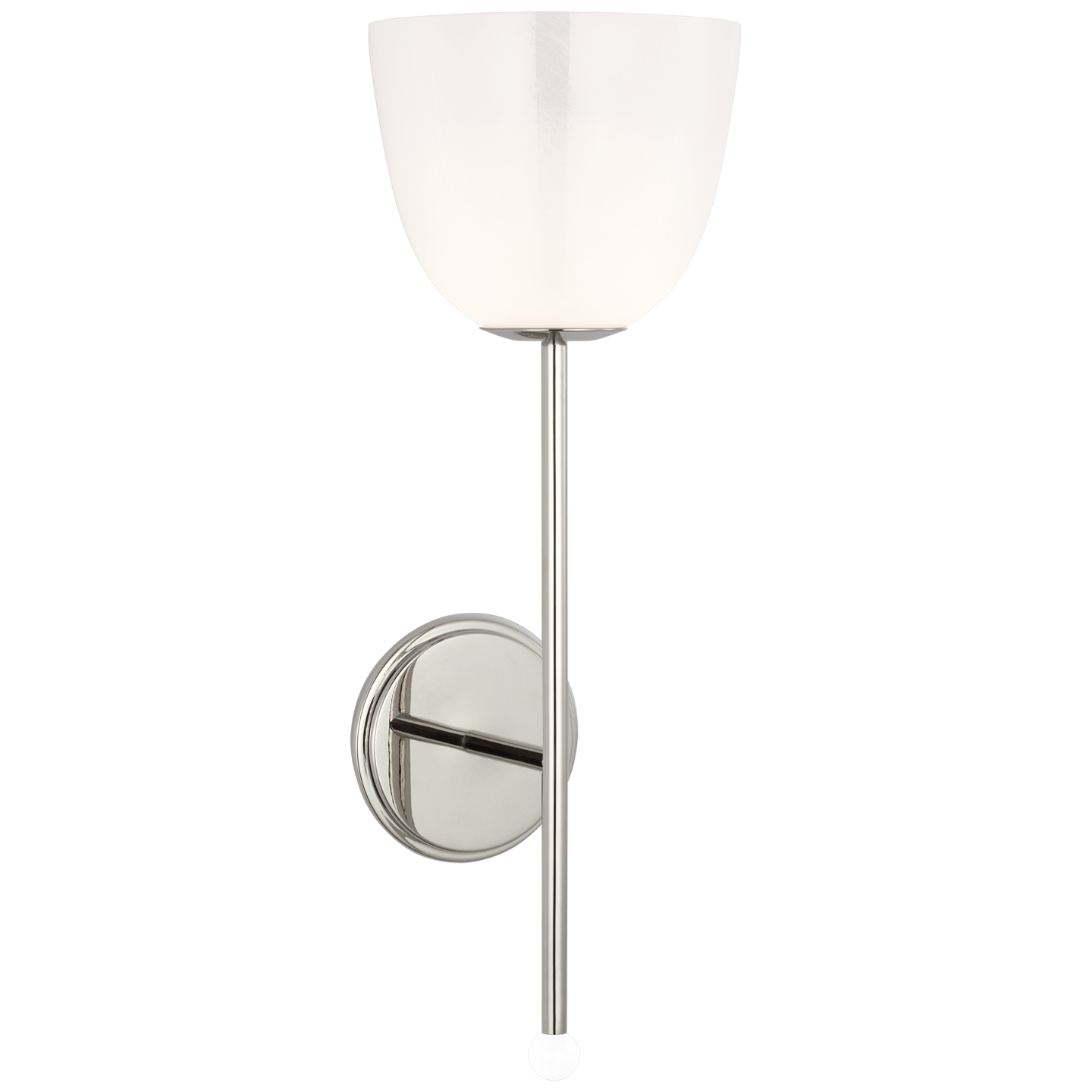 Brisa 20" Torch Sconce | Polished Nickel | White Strie Glass Shade