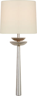 Beaumont Medium Tail Sconce | Burnished Silver Leaf | Linen Shade
