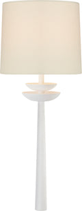 Beaumont Medium Tail Sconce | White | Linen Shade
