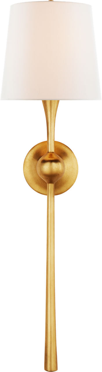 Dover Large Tail Sconce | Gild | Linen Shade