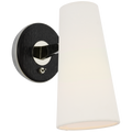 Olina 10" Sconce | Polished Nickel and Ebony | Linen Shade