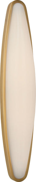 Ezra Large Bath Sconce | Hand-Rubbed Antique Brass | White Glass