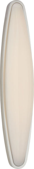 Ezra Large Bath Sconce | Polished Nickel | White Glass