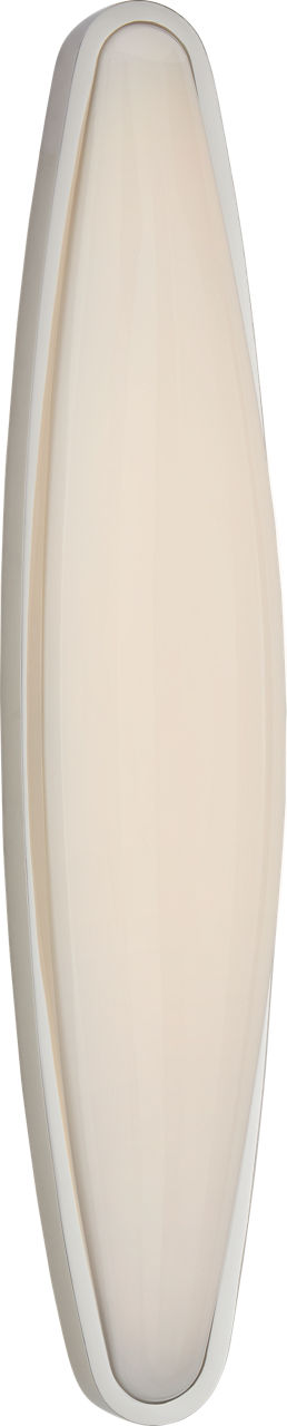 Ezra Large Bath Sconce | Polished Nickel | White Glass