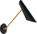 Franca Single Library Wall Light | Hand-Rubbed Antique Brass | Black Shade