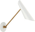 Franca Single Library Wall Light | Hand-Rubbed Antique Brass | White Shade