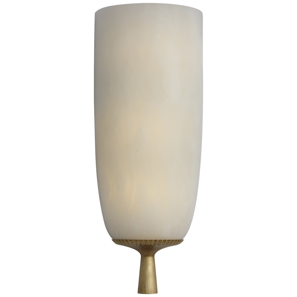 Pascal 21" Sconce | Hand-Rubbed Antique Brass | Alabaster