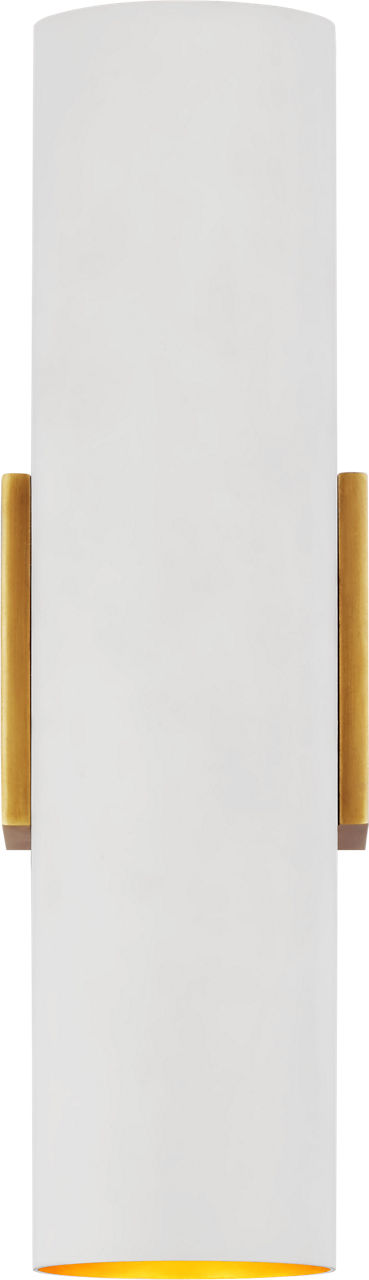 Nella Medium Cylinder Sconce | Hand-Rubbed Antique Brass and Plaster White