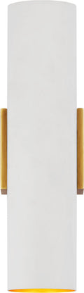 Nella Medium Cylinder Sconce | Hand-Rubbed Antique Brass and Plaster White