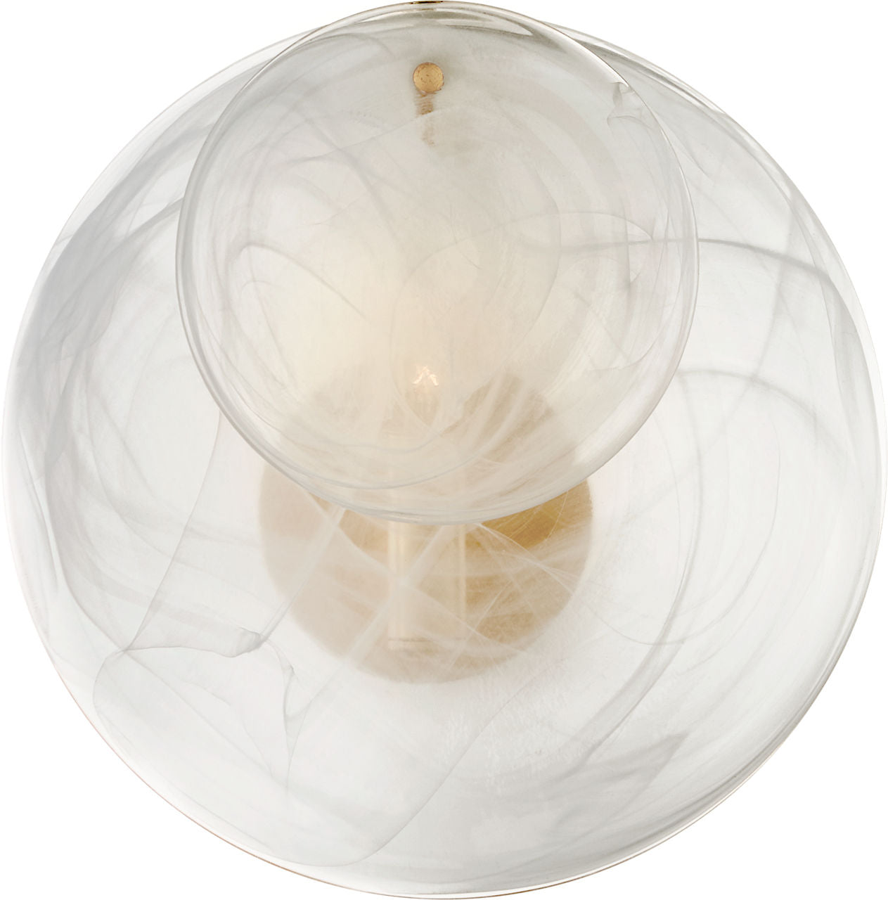 Loire Small Sconce | Gild | White Strie Glass