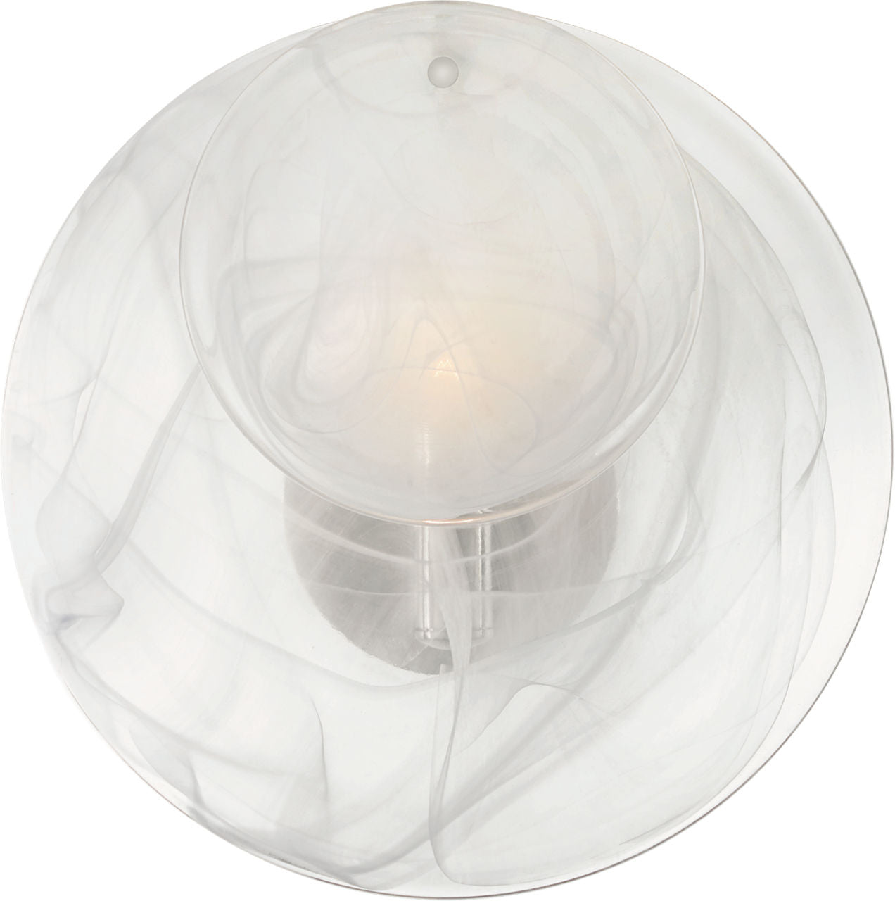 Loire Small Sconce | Polished Nickel | White Strie Glass