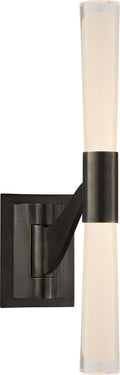 Brenta Single Articulating Sconce | Bronze | White Glass