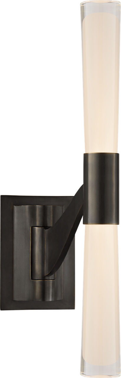 Brenta Single Articulating Sconce | Bronze | White Glass