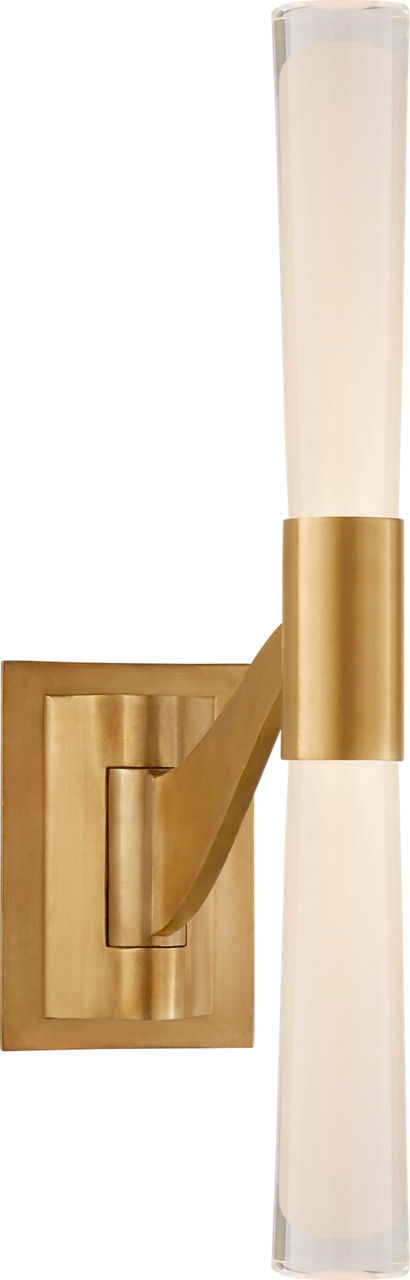 Brenta Single Articulating Sconce | Hand-Rubbed Antique Brass | White Glass