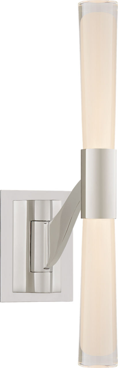 Brenta Single Articulating Sconce | Polished Nickel | White Glass
